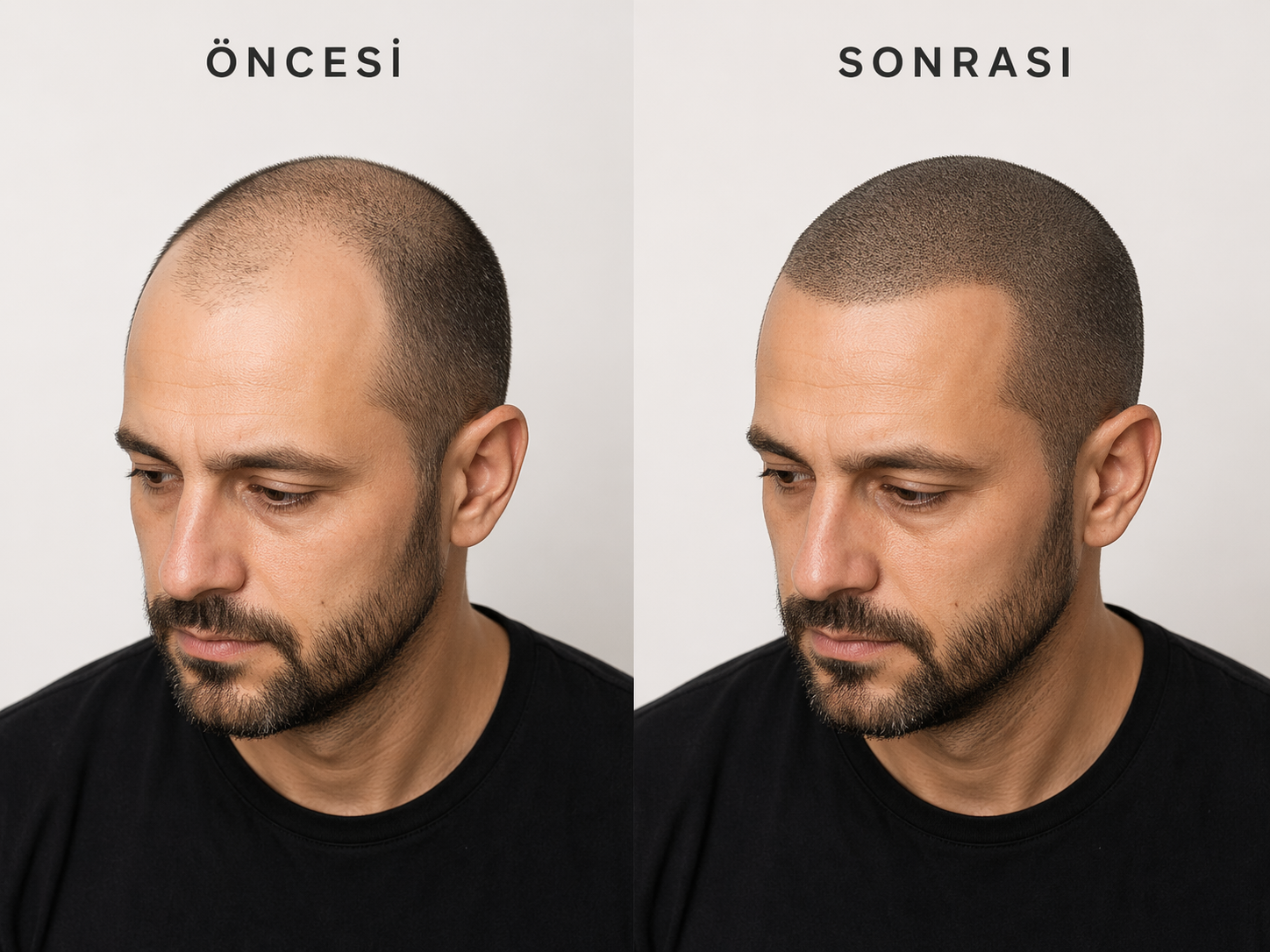 SMP saç simülasyonu yoğunluk efekti Saç simülasyonu merkezi öncesi sonrası SMP saç simülasyonu yoğunluk efekti örneği